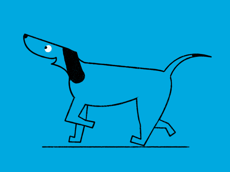 The Happy Trot animal animation blue cycle dog feet happy nose story sustainable tail walk