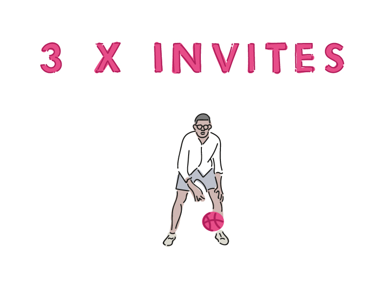 Them Invites ball basketball bounce draft dribbble invite logo motion pink play player sport