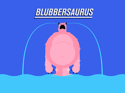 Blubbersaurus character cry emotion flood fluffy illustration monster motion sad superhero tears water