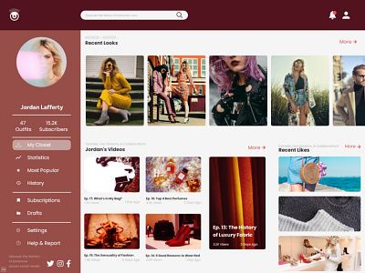 Daily UI Challenge - 006 User Profile daily ui daily ui 006 daily ui challenge design fashion ui user profile web design