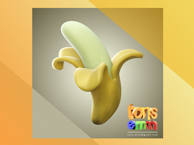 Banana Cute 3d 3d cute animation banana 3d cute design graphic design illustration modeling 3d modeling 3d cute ui