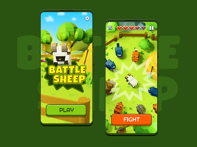 Gama Battle Sheep 3d app design figma illustration ui