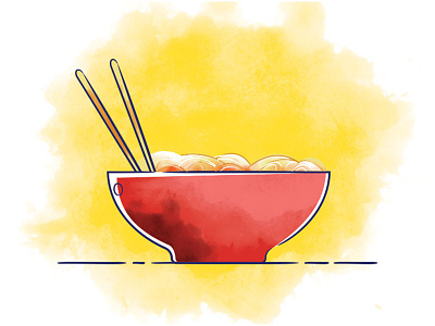 Noodles Illustration 2d ad art food illustrations new style