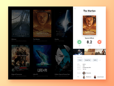 Movie film info interface movie rating score ui web