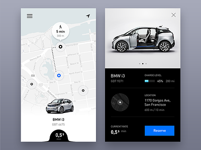Carsharing App app car carsharing map rental search
