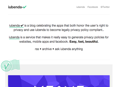 Iubenda CHECK blog iubenda legal mobile privacy policy