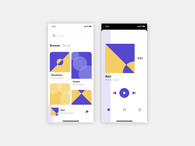 Minimalistic music app color design illustration mobile mobile app music ui vector