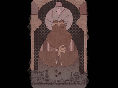 Sultan arabic buildings cairo character design city coffee egypt flat illustration islamic motiongraphic old paper pattern stains sultan texture