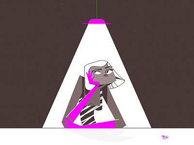 Baaah baah character design diva flat girl illustration light motiongraphic purple spotlight