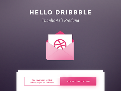 Hello Dribbble! debute dribbble first shot hello invitation invite message thanks