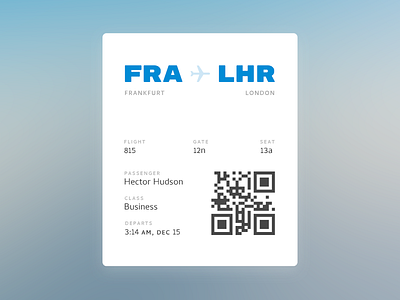 Daily UI challenge #024 — Boarding Pass app boarding card challenge daily dailyui flight minimal pass ticket ui ux