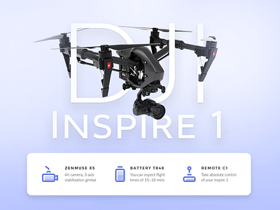 Daily UI challenge #045 — Info Card app card challenge copter daily dailyui dji drone info ui