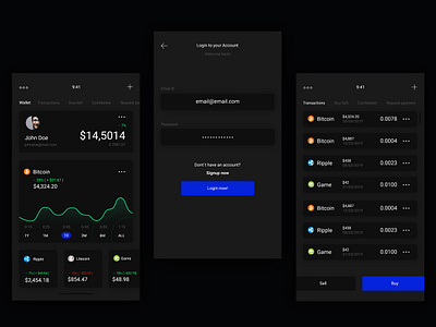 Cryptocurency App app bitcoin cryptocurency exchange ios mobile mobile app mobile app design payment poland user account