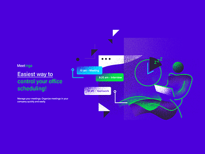 Meeting schedule app design grain illustration illustrations kosma lenar meeting meetings mobile product design purple schedule schedule app web design website