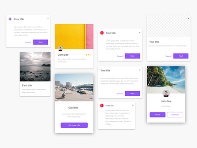 👉 Card sets cards components designs elements inpiration purple set sketch smart layers ui ux