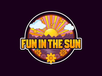 FUN IN THE SUN branding design illustration logo vector