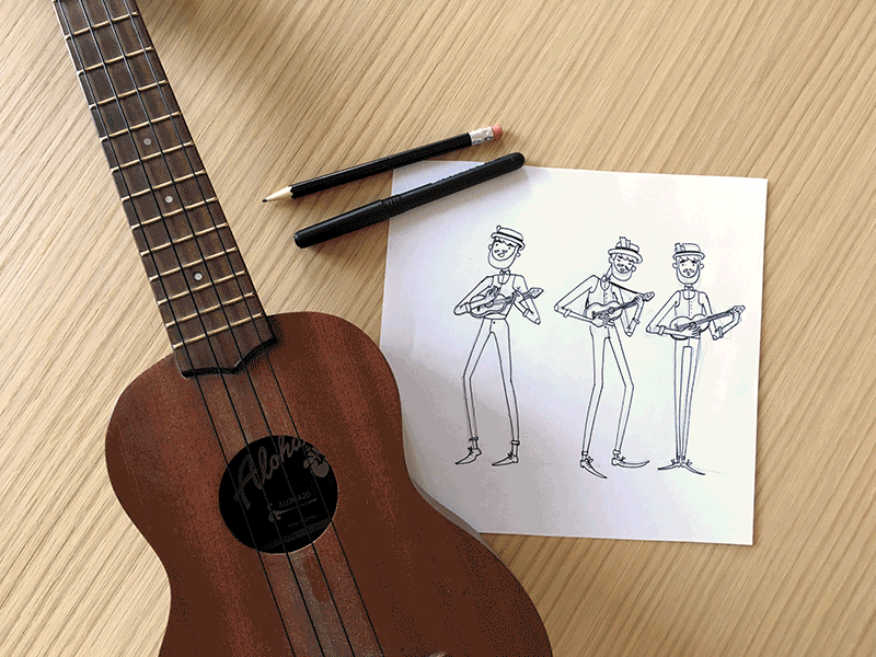 Ukulele Player character character design drawing drawing of the day handmade illustration inspiration music musician ukulele wip wood