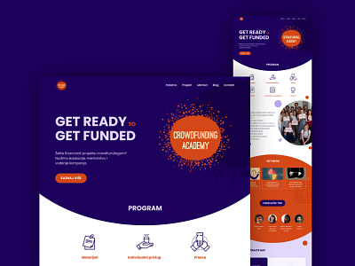 Crowdfunding Academy digital design ui ui ux ui concept ui design website concept website design