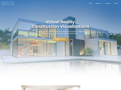 Modello Corporate website architecture blending blue construction freelance gold landing minimal ui virtual virtualreality vr web design webdesign