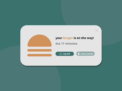 #020 Modal For Food Delivery Status 016 app branding burger daily ui design desktop modal food food delivery illustration in app modal logo modal overlay pop up popup typography ui ux vector