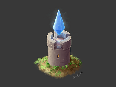 The Mage tower art digital drawing isometric tower