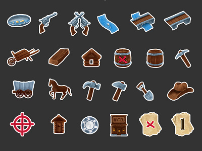 Gold Rush Board Game Icons