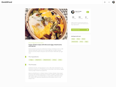 Desk N Food adobe xd design food ui web design