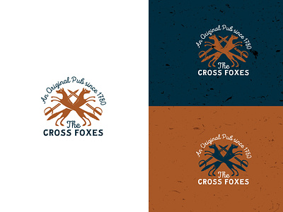 Two Foxes Pub animal branding design fox icon illustration logo pub simple vector vintage
