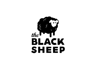 Black Sheep animal black cute funny minimal negative sheep space white