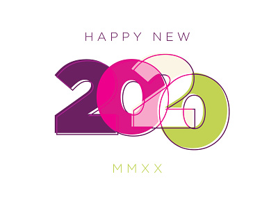 2020 bold bold colors decade design happy newyear numbers overlay vector