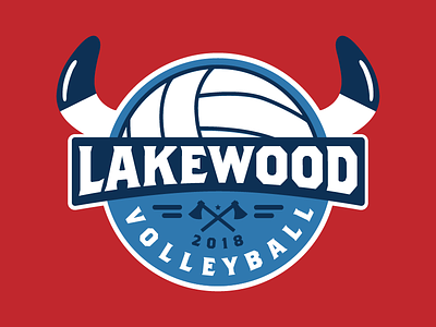 Lakewood Volleyball 2018 badge brother horns sports tshirt varsity viking volleyball