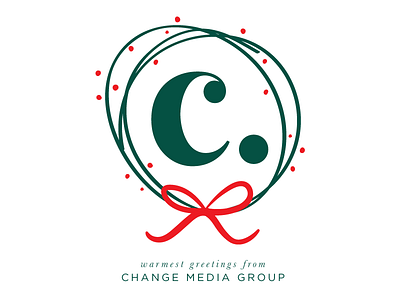 Change Media Group Holiday Card branding christmas greeting card happy holidays holiday card logo print design visual identity wreath