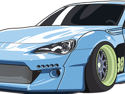Blue Angel (Toyota GT86) car vector cars cartoon graphic designing illustration vector