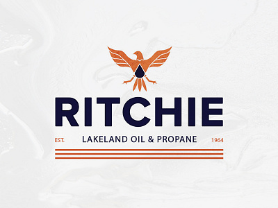 Ritchie Lakeland Oil & Propane Logo design eagles illustration logo texture