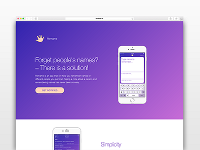 Remame website app apple concept design gui interface ios iphone mobile remame ui ux