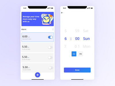 Alarm App alarmapp appui design mobile app ui uidesign userinterface