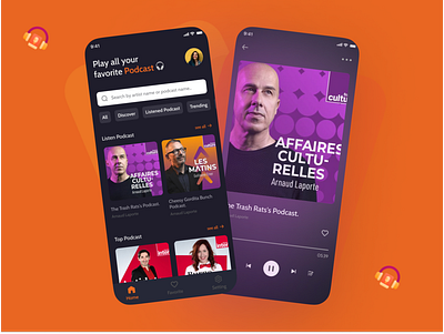 Mobile Podcast Application appui design mobile mobile app mobile podcast application podcast podcastmobileapp podcastui ui uidesign uiux userinterface