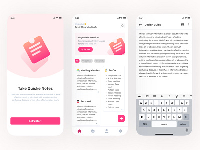Note-Taking Mobile App appui design keep note mobile app note note taking app noteapp noteappui ui uidesign uiux userinterface