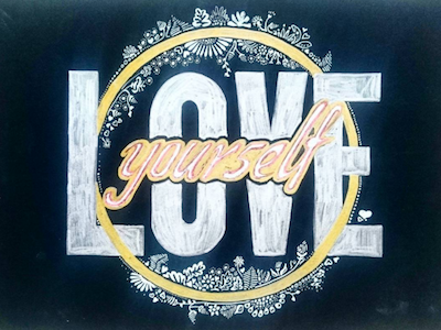 LOVE YOURSELF art drawing handlettering illustration lettering typography