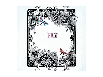 FLY doodle drawing floral handdrawing illustration pattern typography