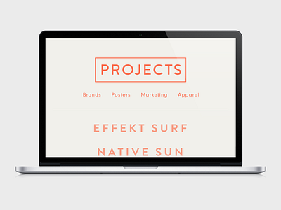 Minimal Portfolio Projects Page  Website Mockup