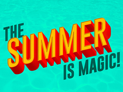 Summer hot illustration lettering photoshop summer