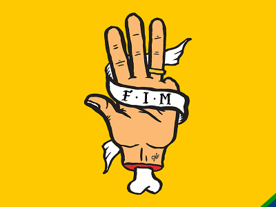 F•I•M banner drawn end finger hand illustration path vector