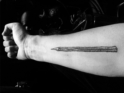 Pencil Tatoo drawn hand drawn ink pencil skin tatoo