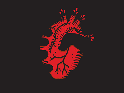 Sad Heart blood dark heart illustration sadness vector