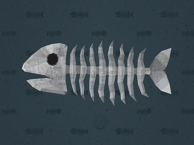 Dead Fish bones dead fish illustration pattern polygonal sea vector