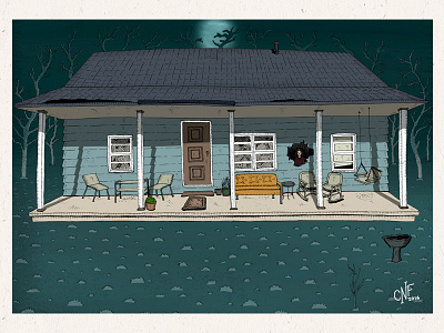 Joyce's Crib hand drawn house illustration joyce nankin night photoshop stranger things