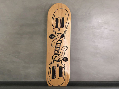 Skull Shape custom hand drawn posca shape skate skull