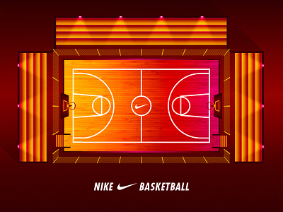 Nike Basketball Court ball baller basket basketball colorful court degrade gradient illustration nike sports
