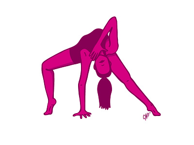 Pose dance drawing girl illustration pink pose vector